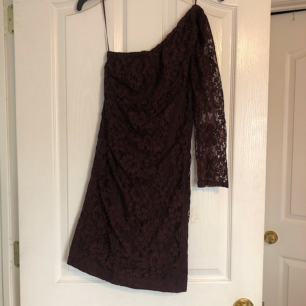 Express Maroon Lace Bodycon Dress